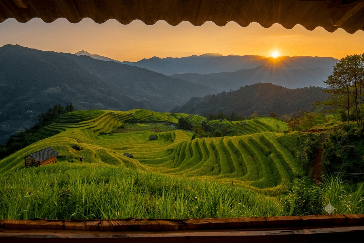 Vietnam majestic misty mountain landscape
